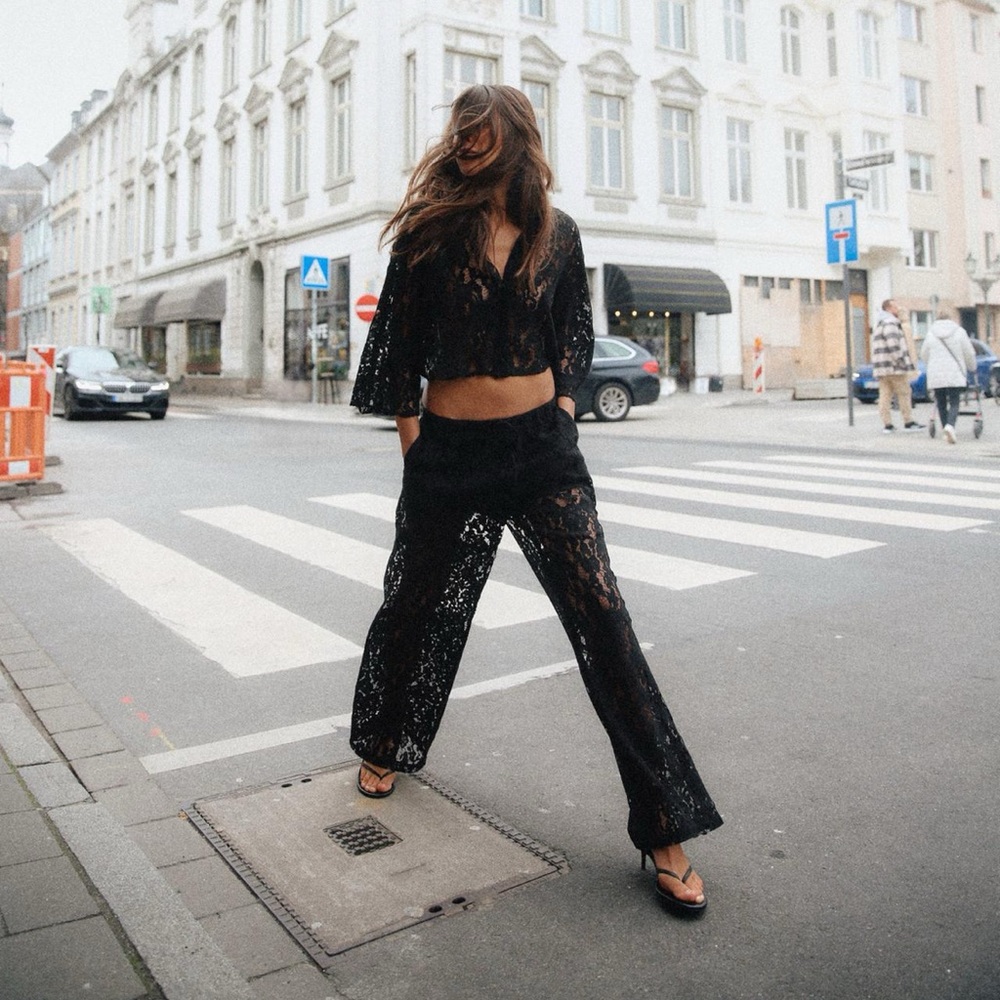 Zara Black Lace Pants
